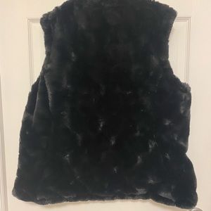 Faux Fur vest, reversible, black, sz. L